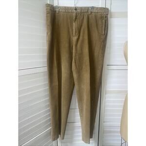 LL Bean Pants Men’s Khaki Brown Corduroy Classic Fit Flat Front Corduroy Sz 38